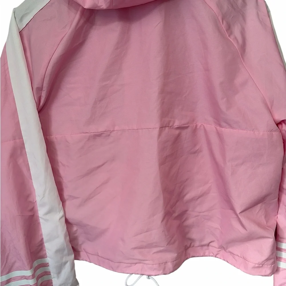Adidas Girl’s Pink and White Hooded Jacket - Picture 5 of 7